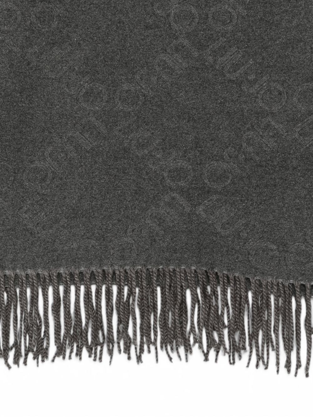 LIUJO Sciarpa grigia con logo all-over e frange