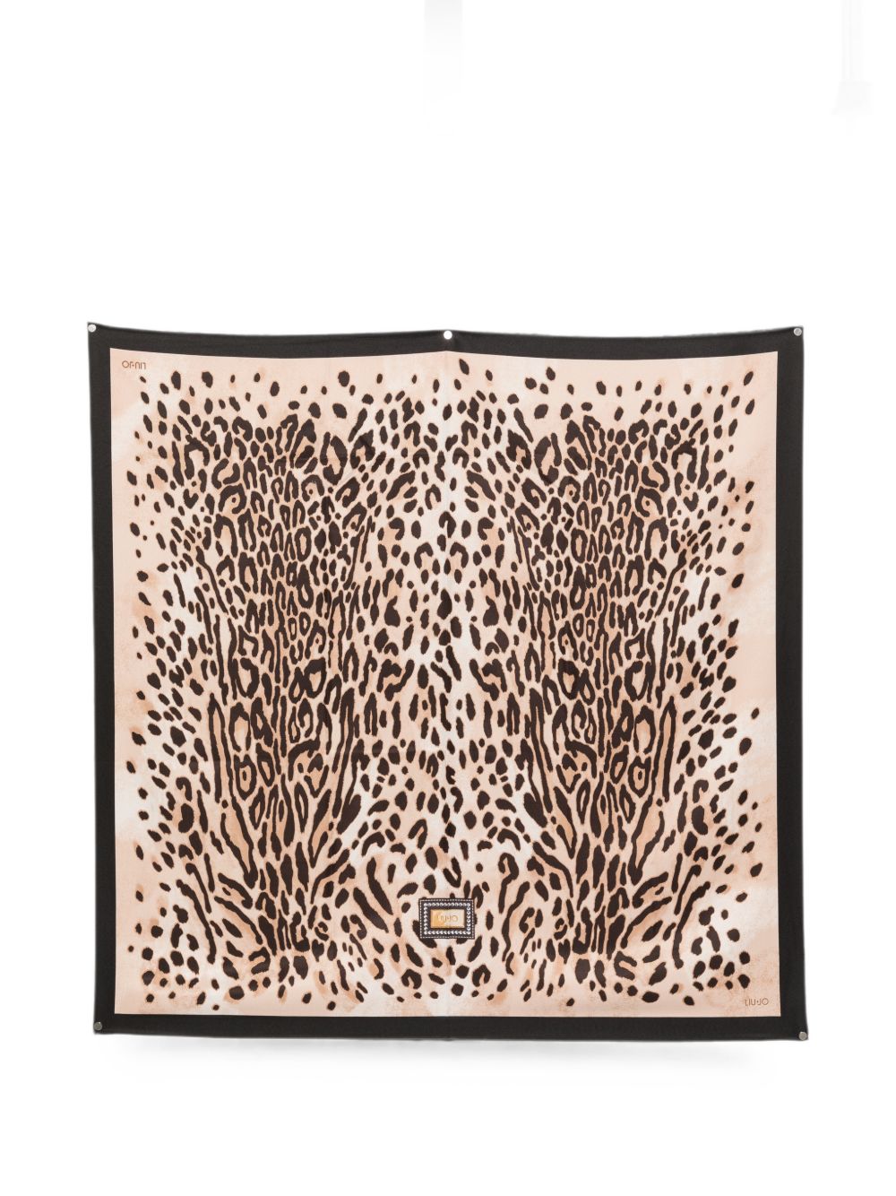 LIUJO Sciarpa foulard marrone con fantasia maculata animalier