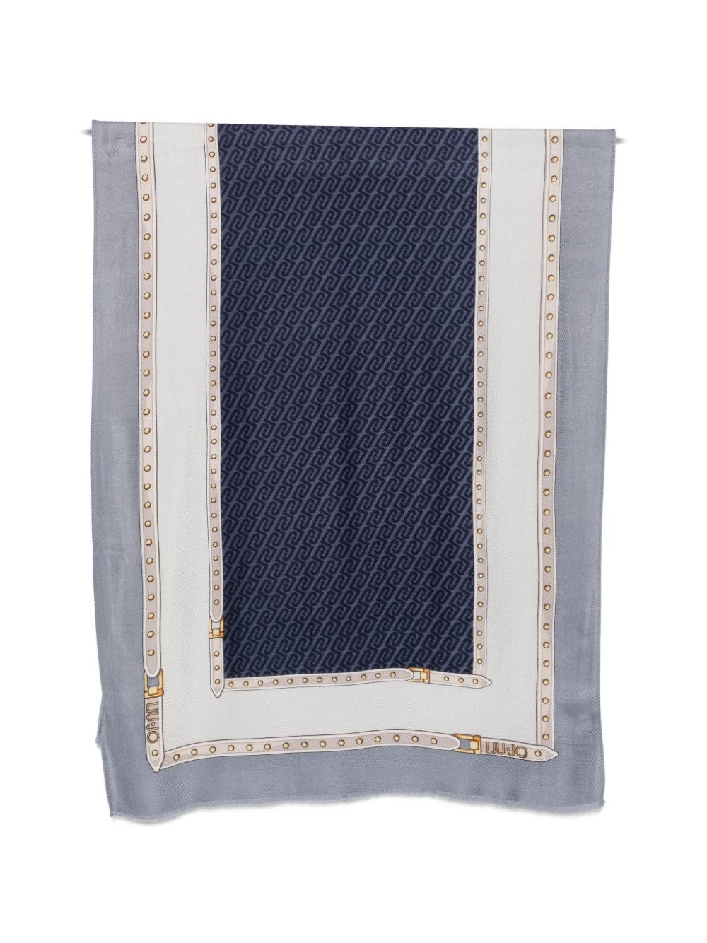 LIUJO Sciarpa leggera blu con logo all-over