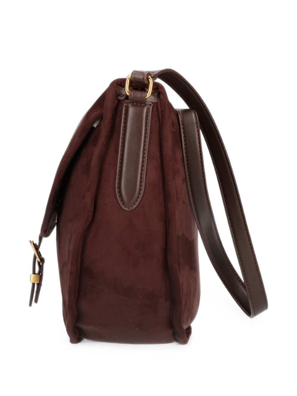LIUJO Borsa a semiluna in suede marrone