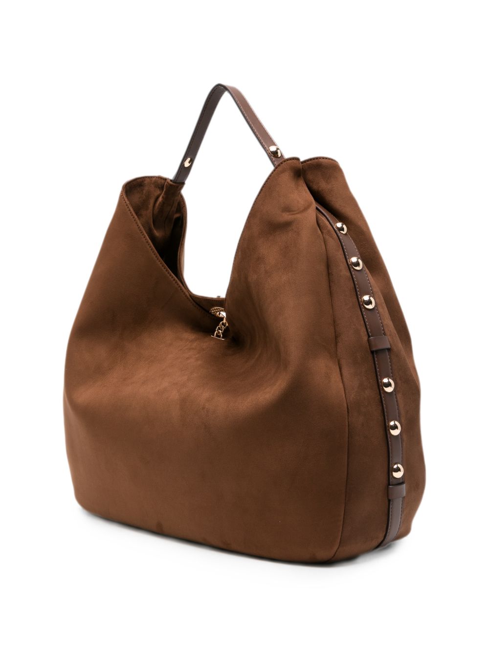 LIUJO Borsa hobo Gerona L in suede color Tabacco