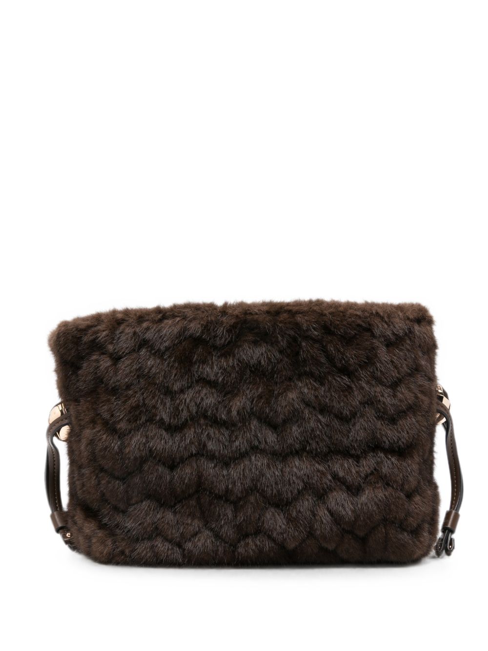 LIUJO Borsa a spalla in ecopelliccia marrone