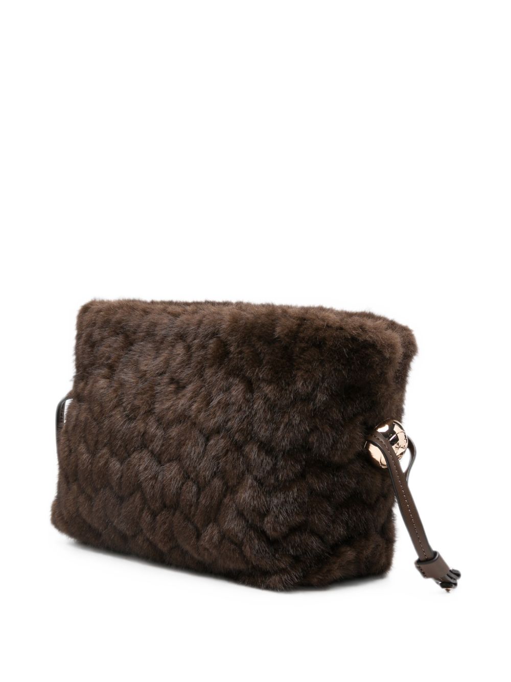 LIUJO Borsa a spalla in ecopelliccia marrone