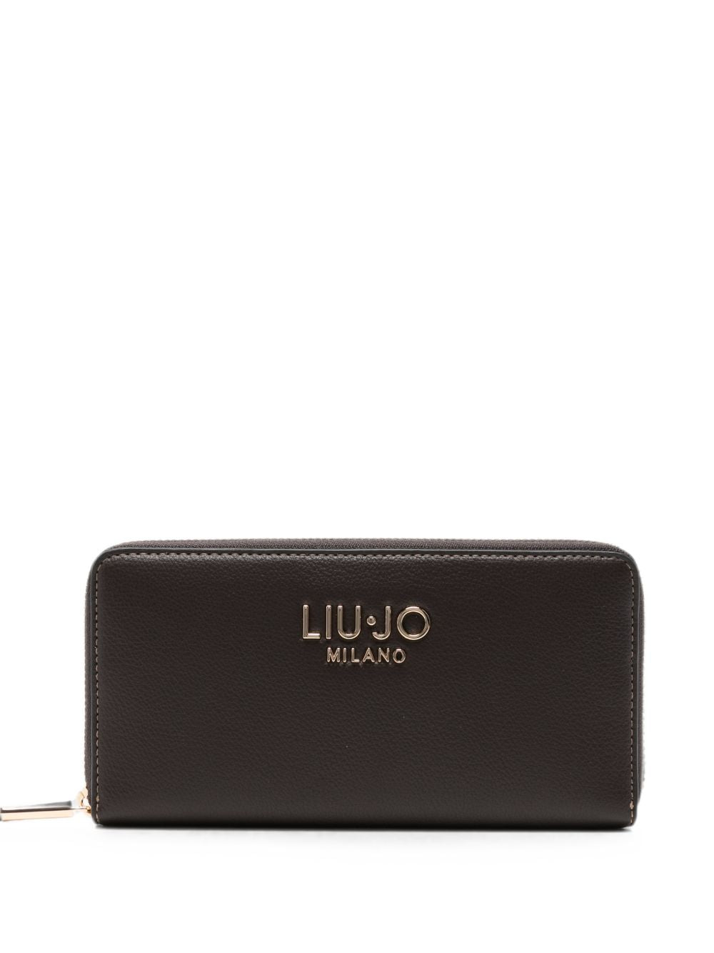 LIUJO Portafoglio marrone scuro in ecopelle con placca logo