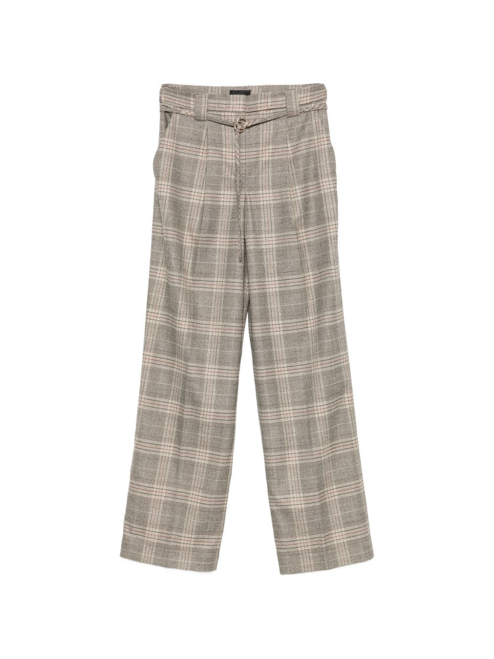 LIUJO Pantaloni lunghi con texture tartan firmati Liu Jo