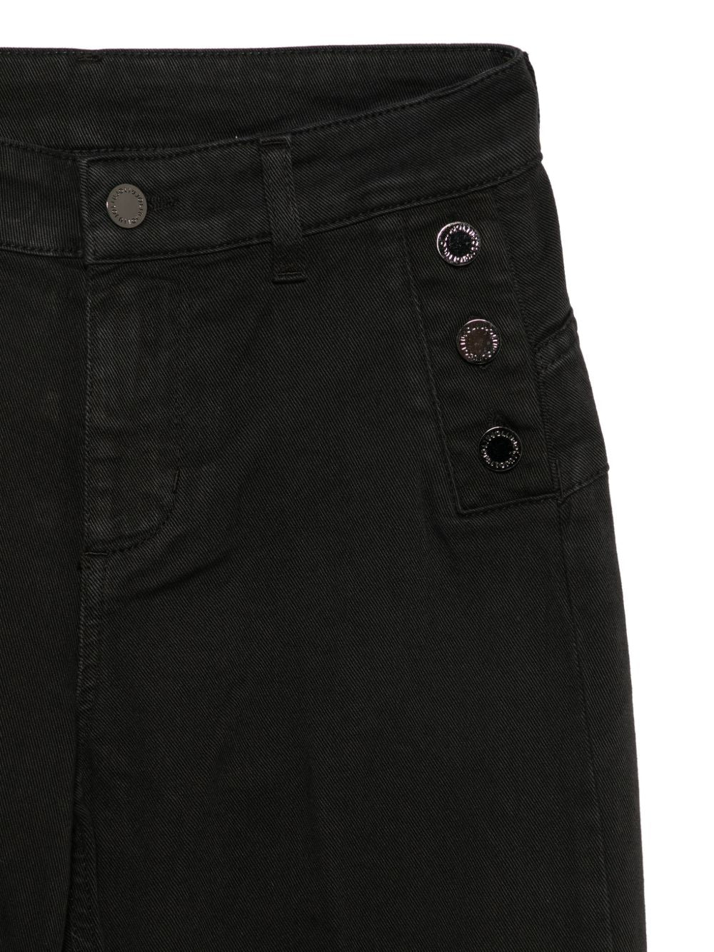 LIUJO Jeans neri wide leg svasati a vita alta