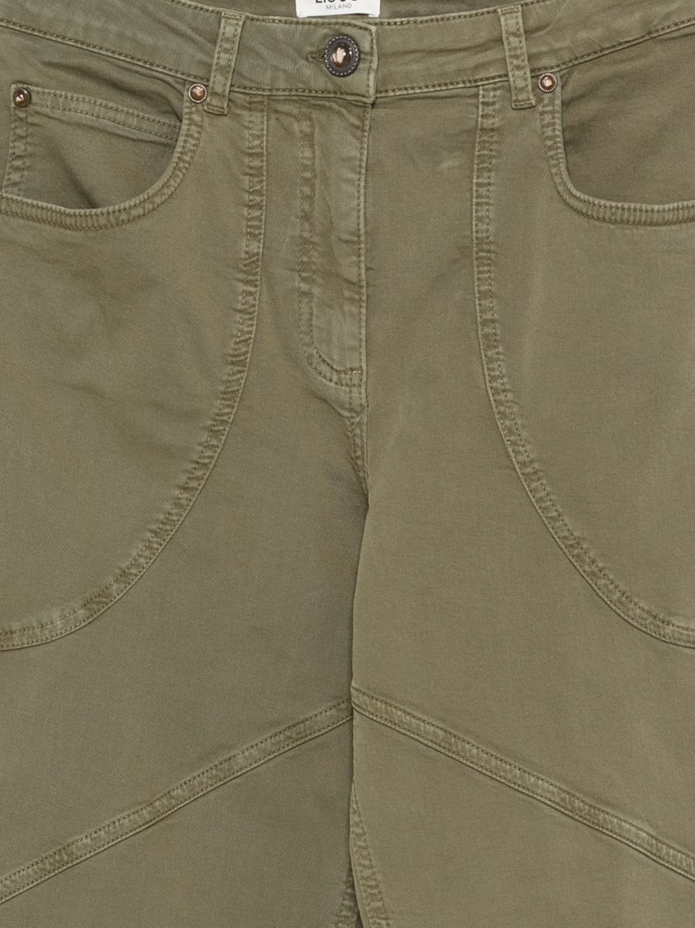 LIUJO Pantaloni verdi in cotone con tasche