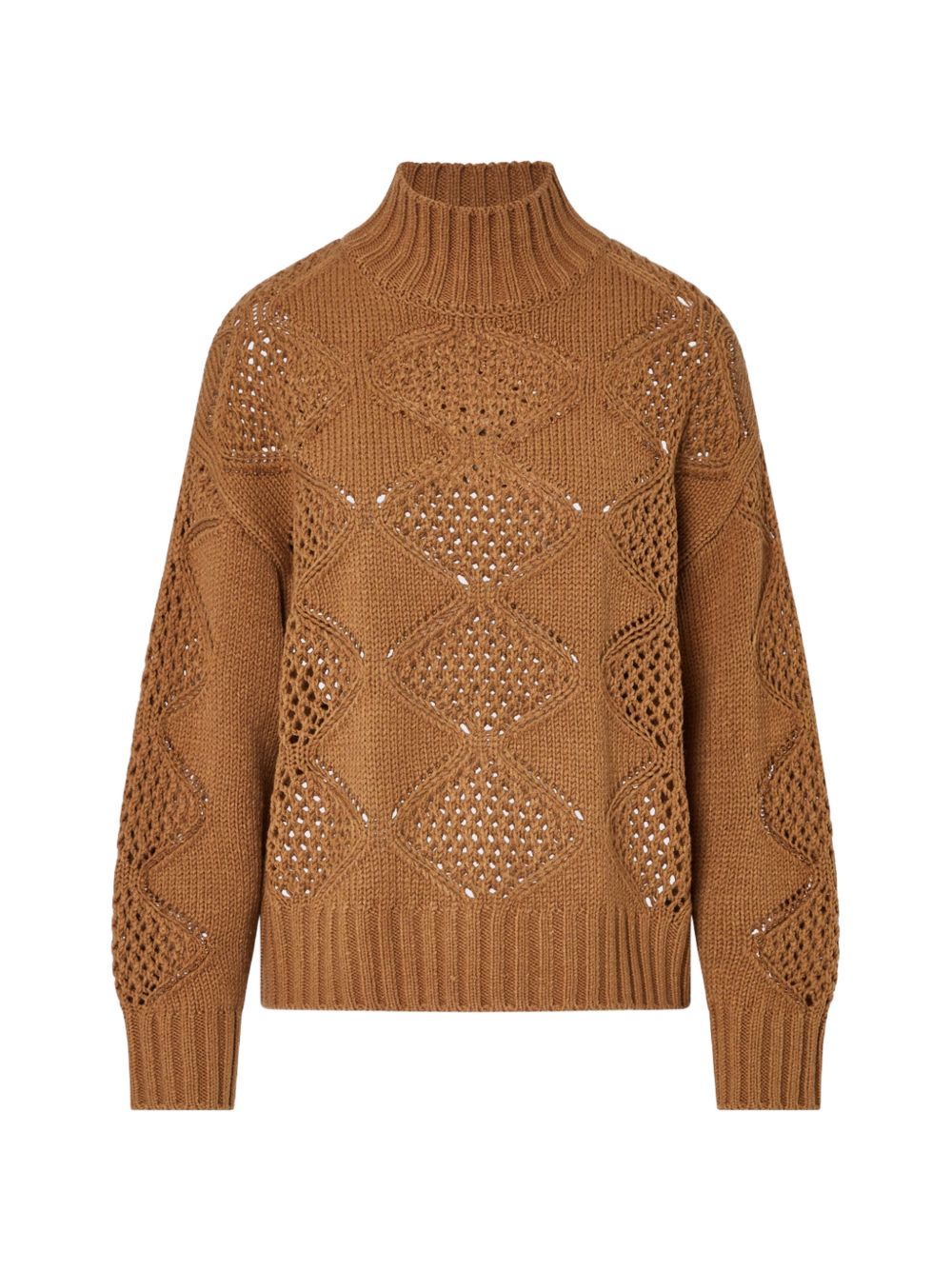 LIUJO Maglia senape a collo alto in crochet