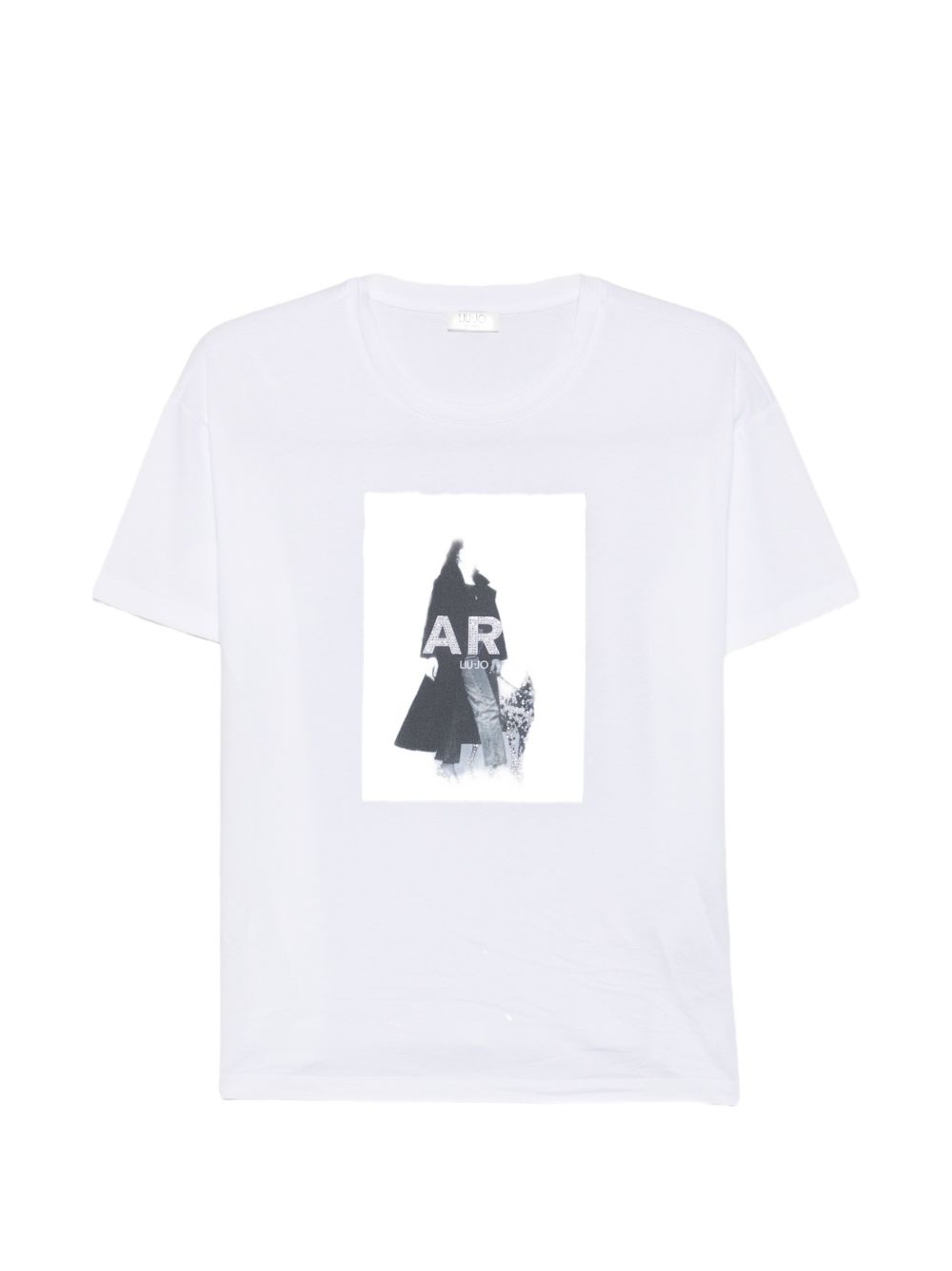 LIUJO T-shirt bianca con stampa fotografica Paris