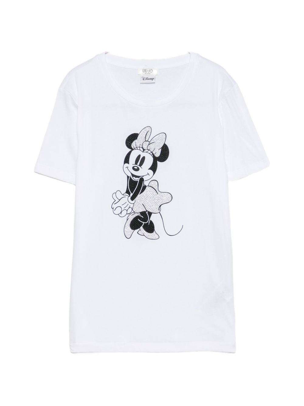 LIUJO T-shirt bianca in cotone con stampa Minnie