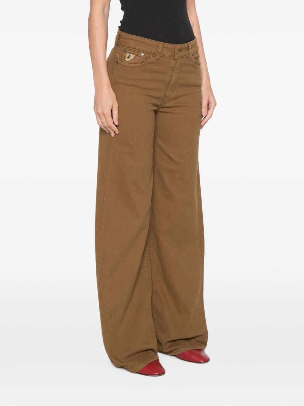 LOIS Jeans marroni wide leg con tasche