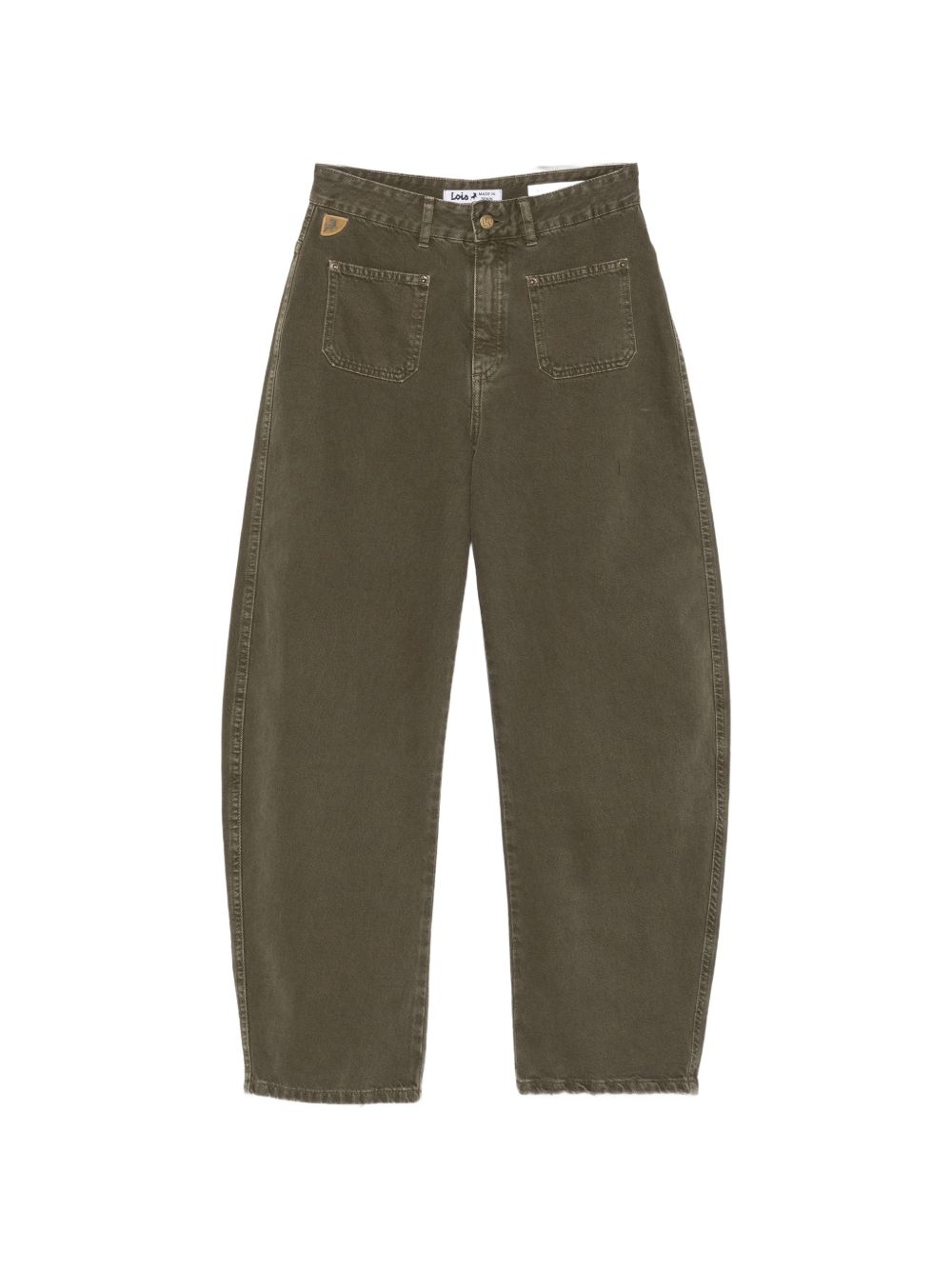 LOIS Pantaloni barrel verdi con tasche
