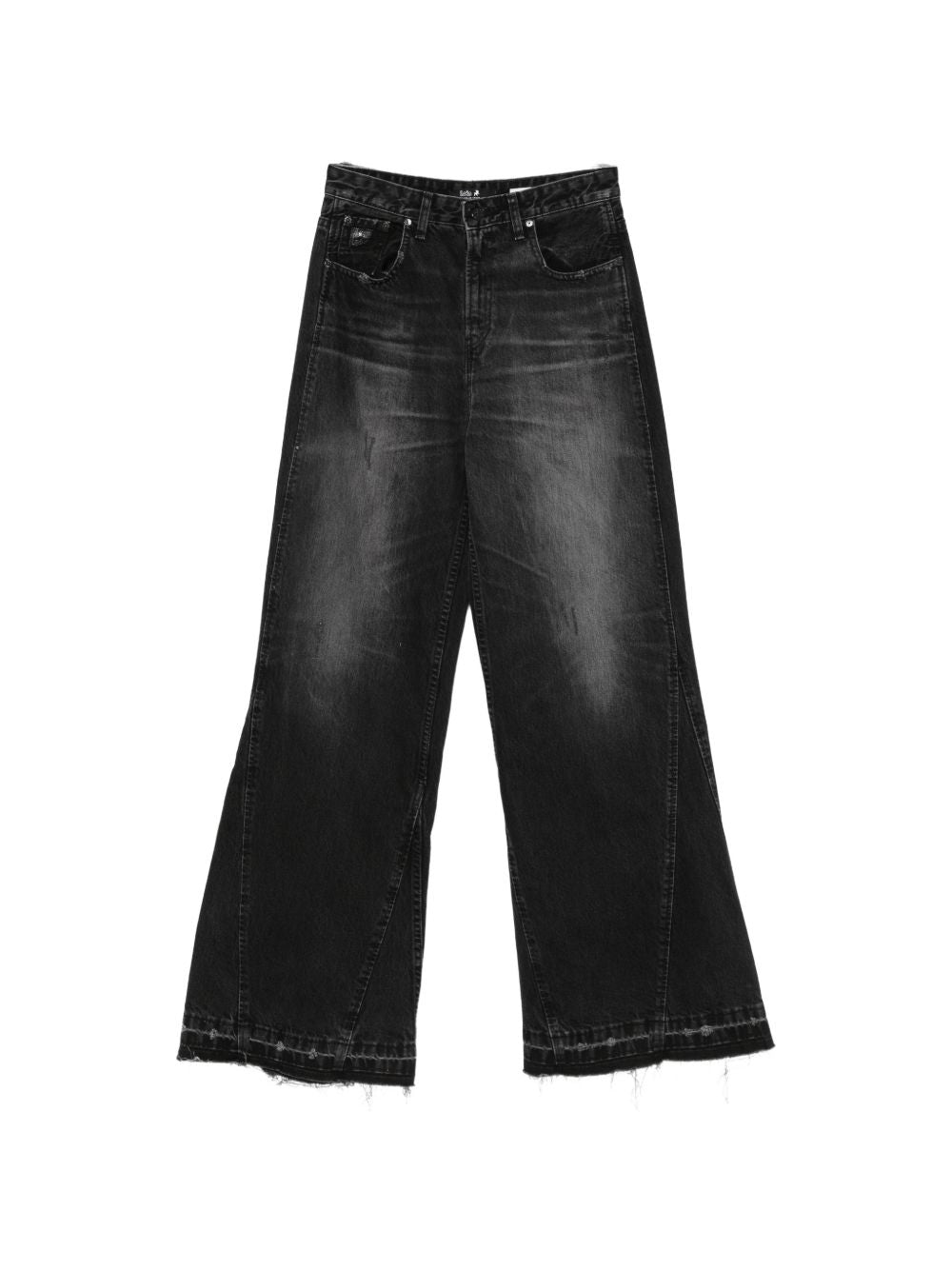 LOIS Pantaloni barrel neri con effetto washed e tasche
