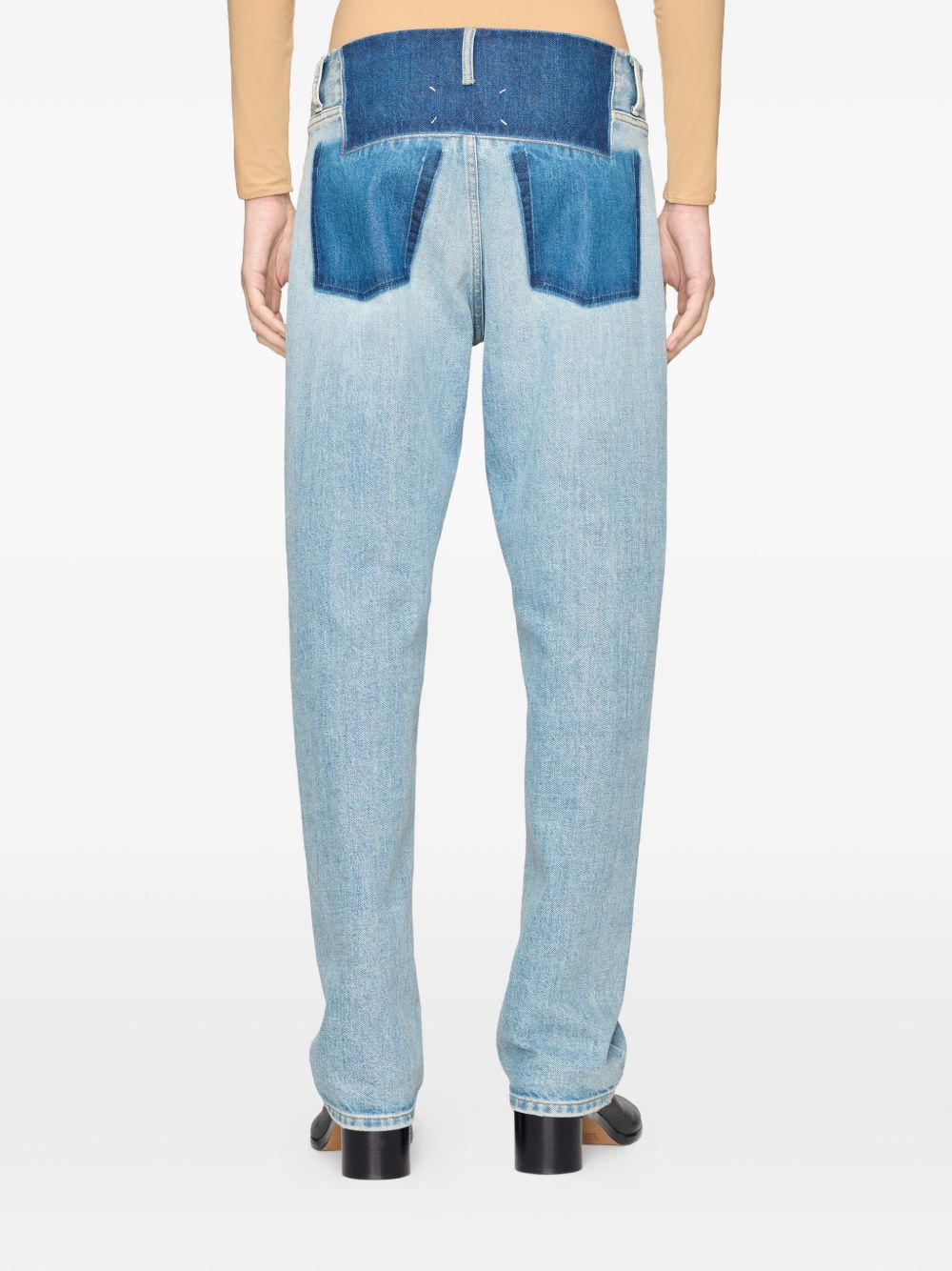 MAISON MARGIELA Jeans straight-leg in denim patchwork indaco