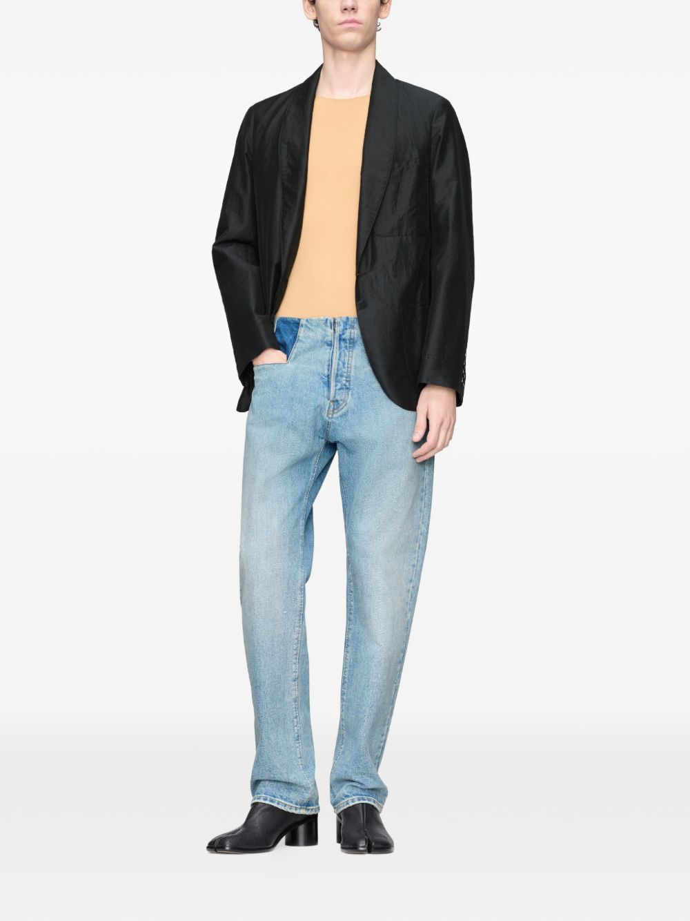 MAISON MARGIELA Jeans straight-leg in denim patchwork indaco