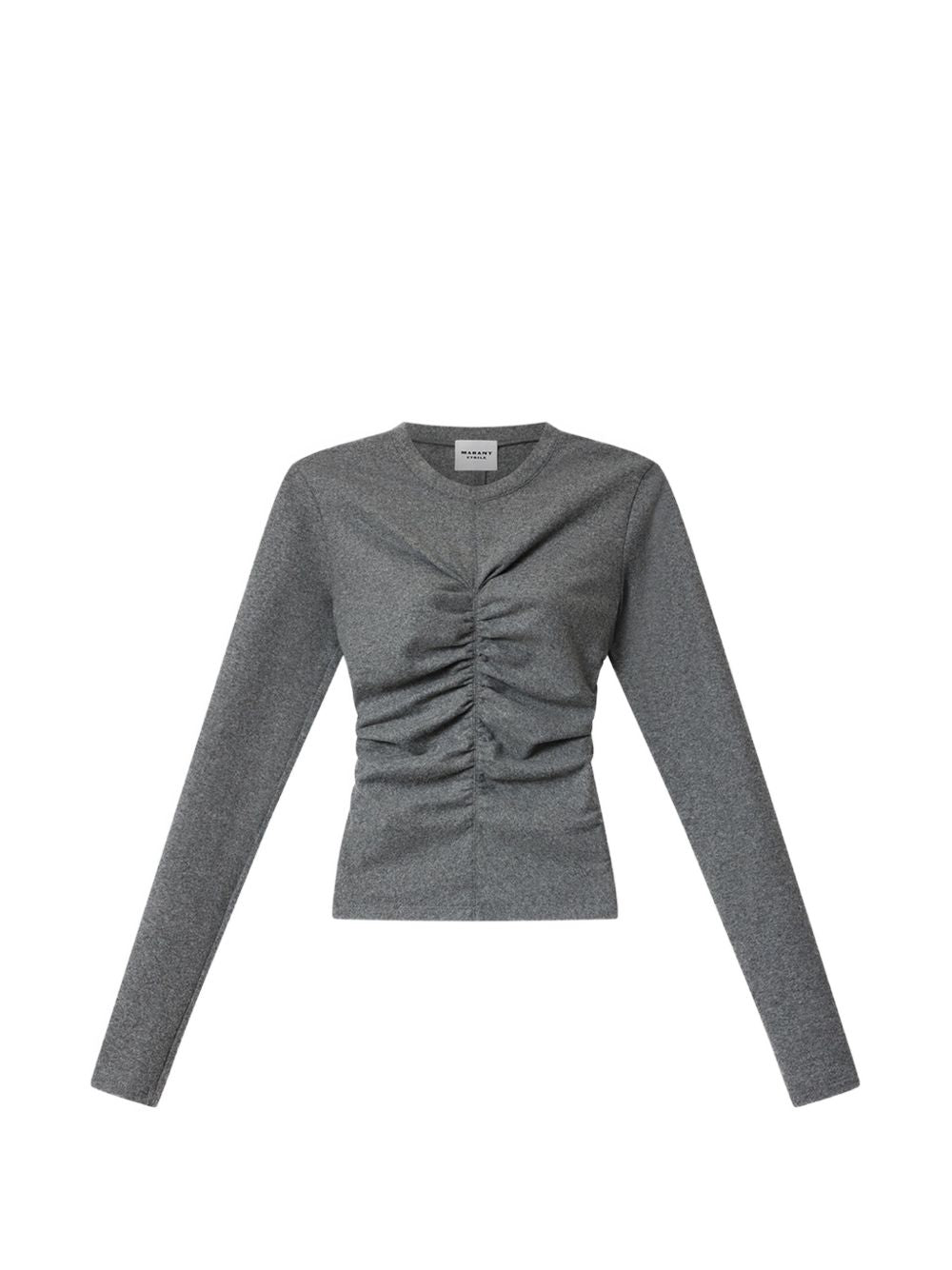 MARANT ETOILE Maglia Delesa grigio mélange in jersey di lana