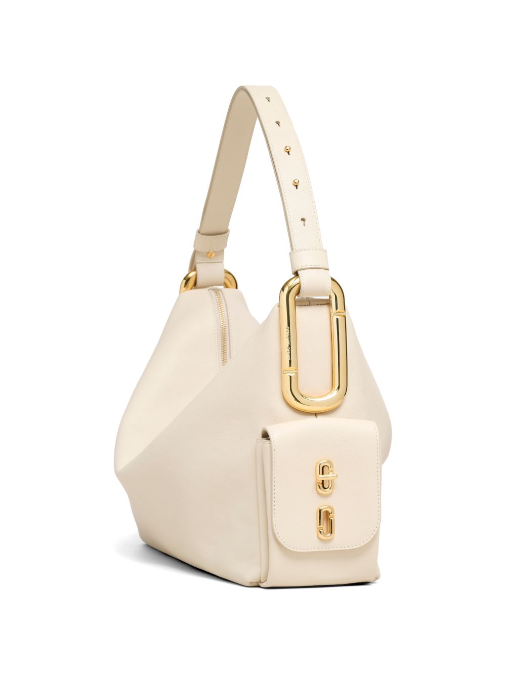 MARC JACOBS Borsa a spalla The Scene Large in pelle bianca<BR/>