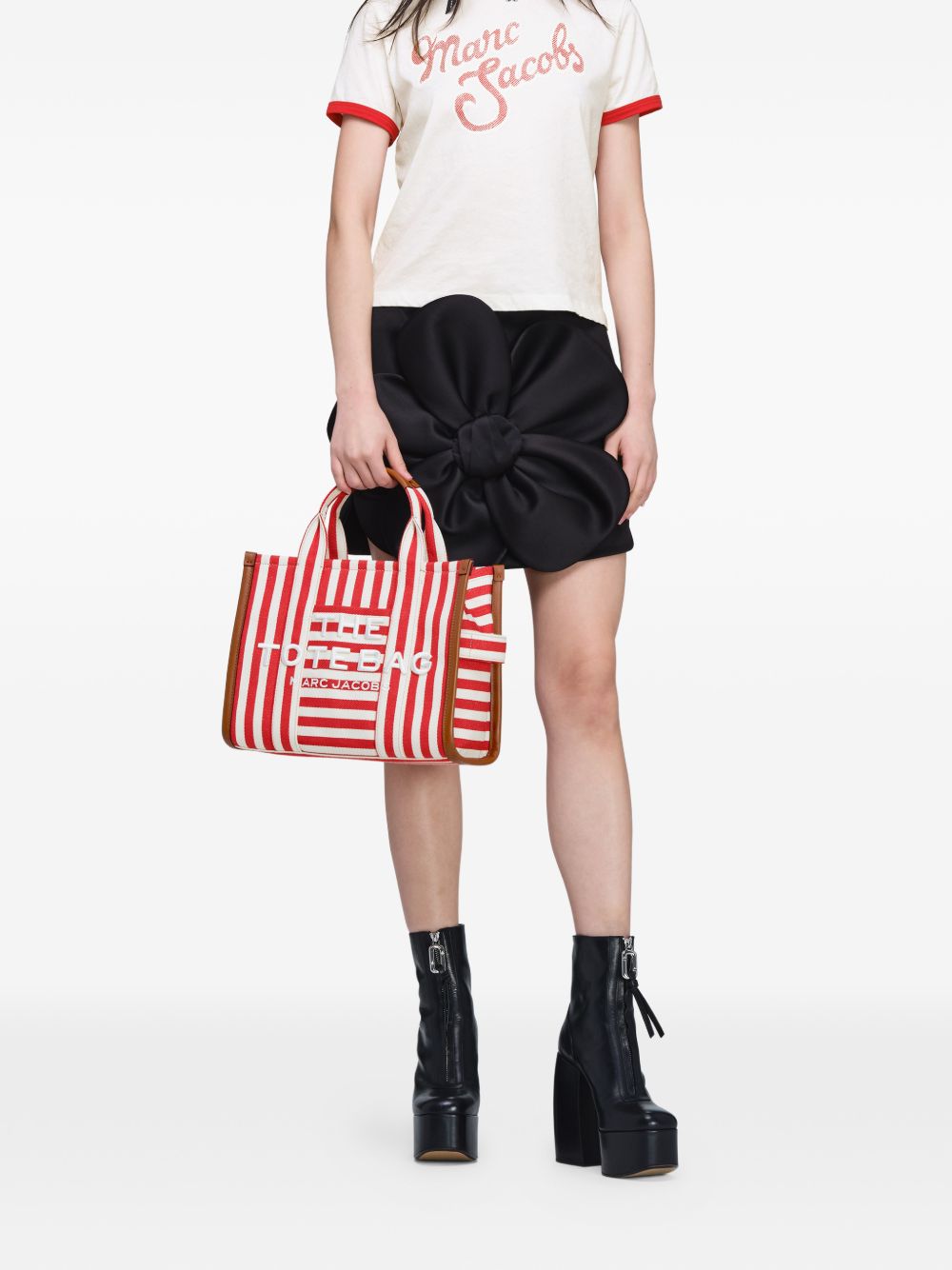 MARC JACOBS The Stripe Canvas Medium Tote Bag a righe