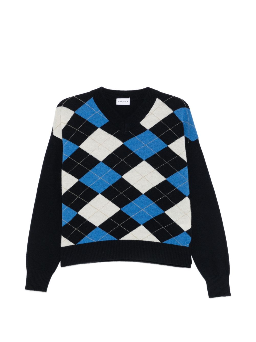 MARELLA Maglia a rombi in lana e cashmere