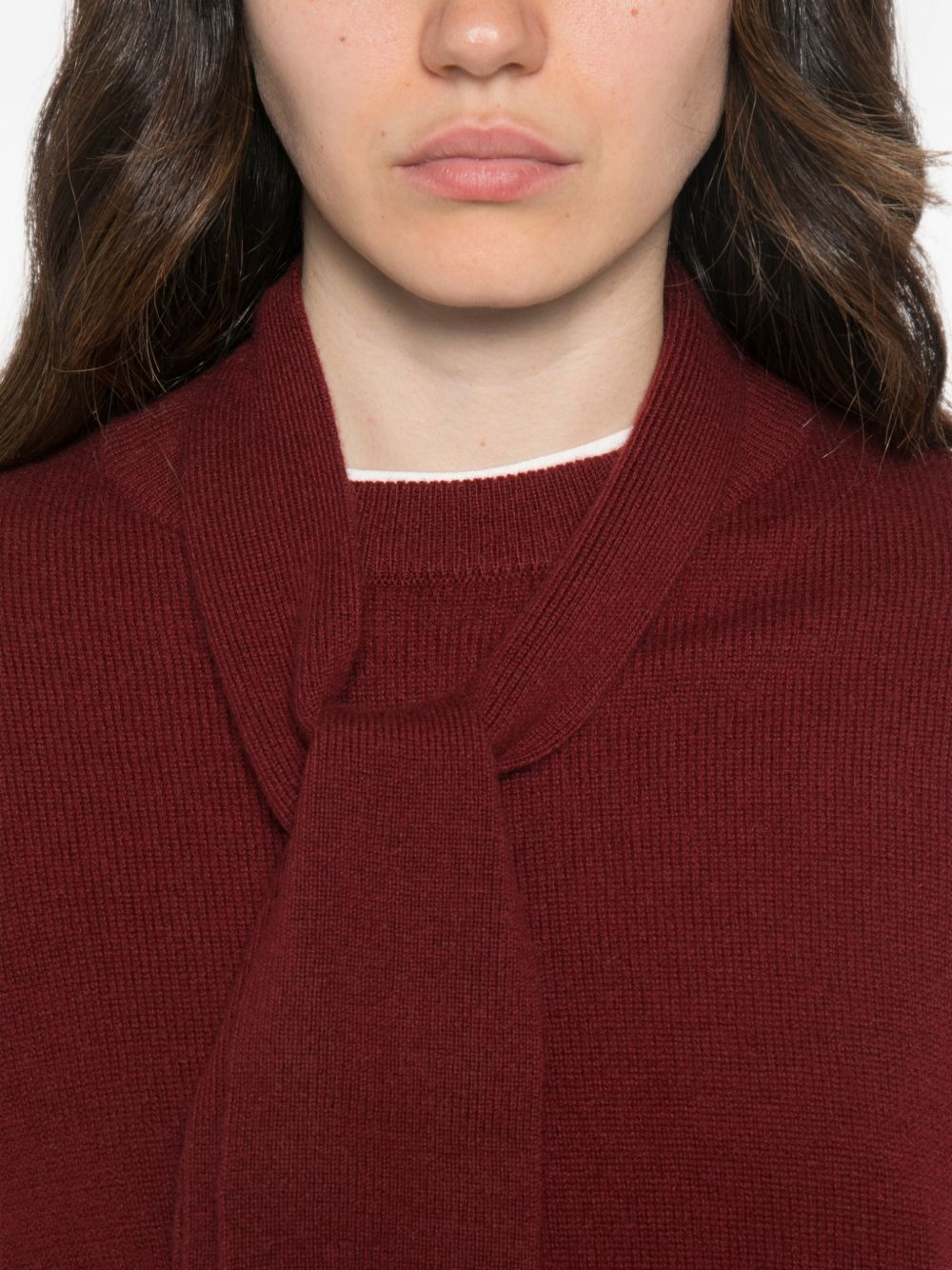 MARELLA SPORT Maglia Giochi bordeaux con foulard al collo integrato