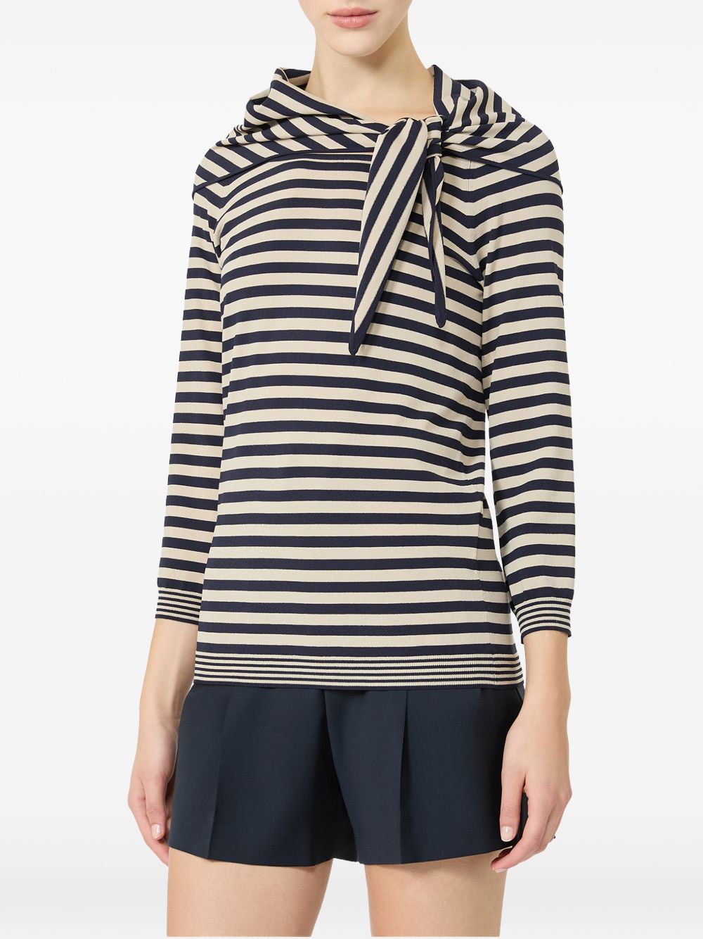 MAX MARA Maglia a righe con foulard coordinato