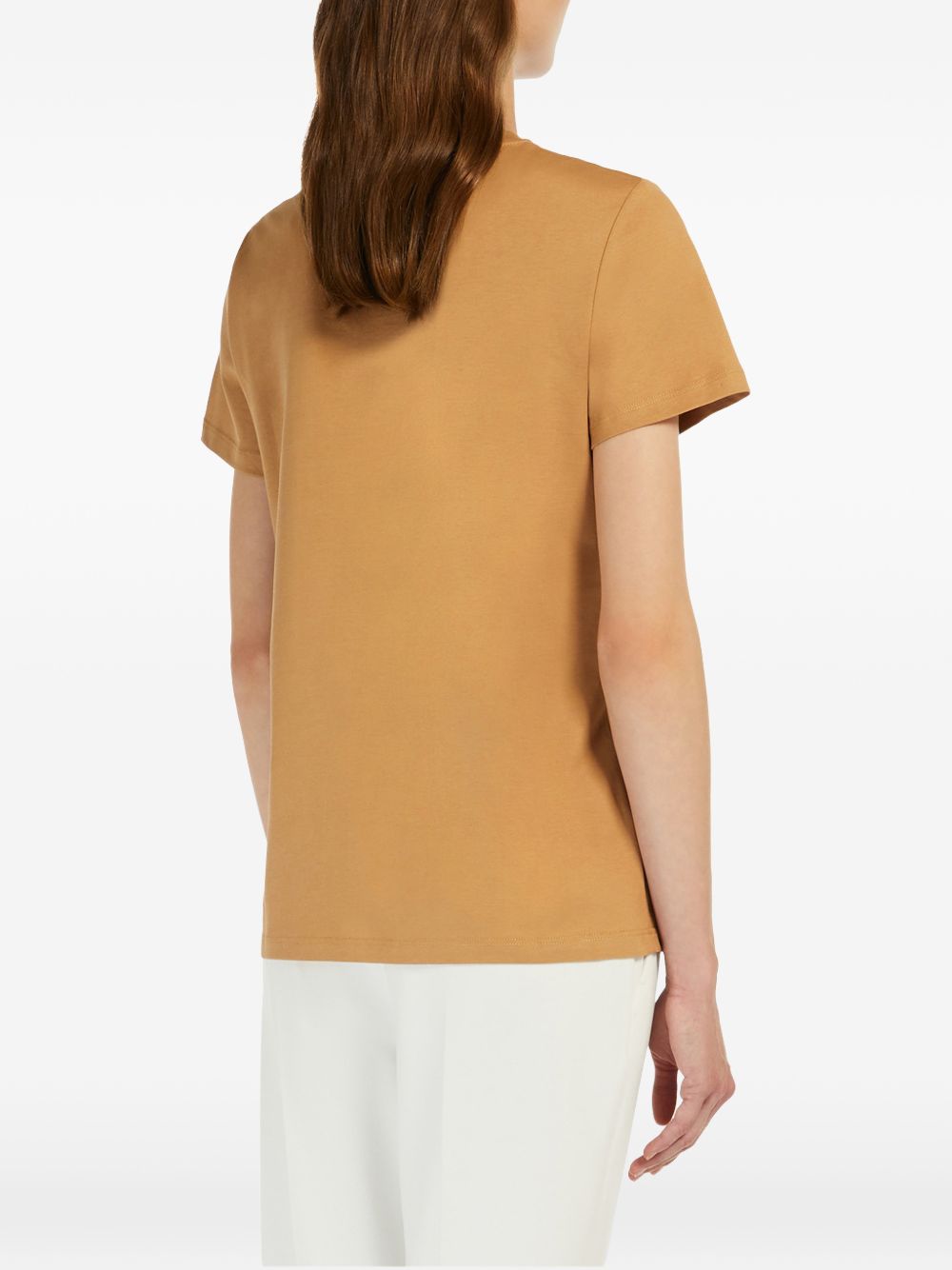 MAX MARA T-shirt Papaia arancione con taschino sul petto