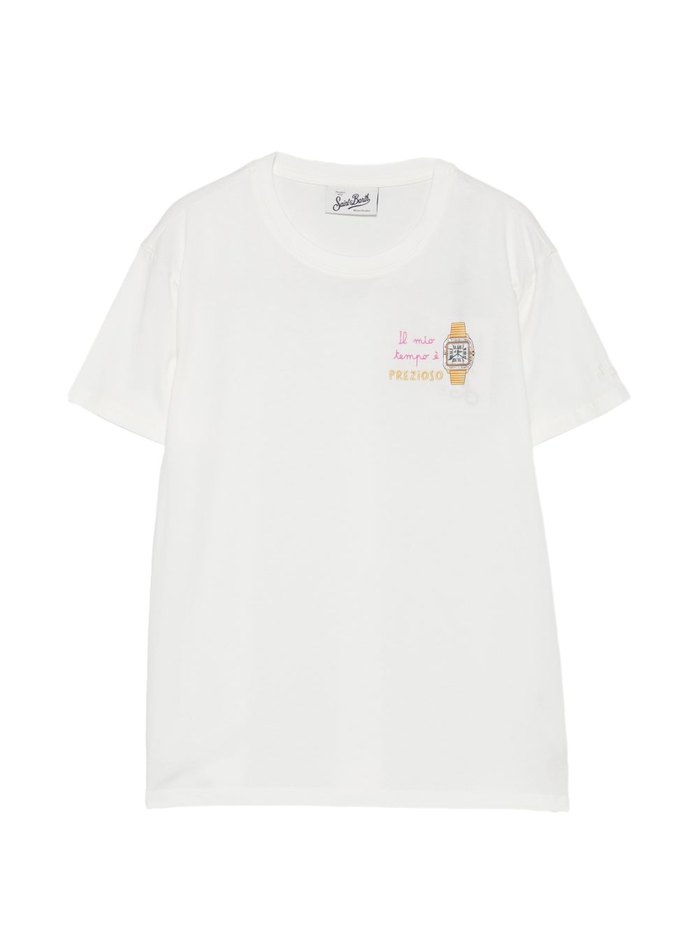 MC2 SAINT BARTH T-shirt bianca Emilie "Il mio tempo è prezioso"