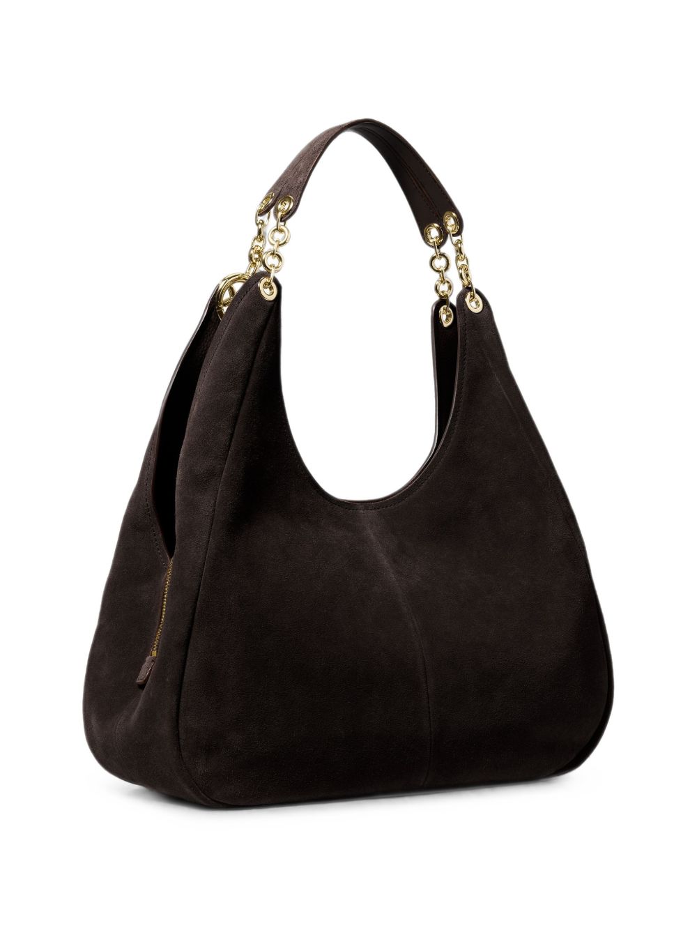 MICHAEL KORS Borsa a spalla in suede marrone scuro