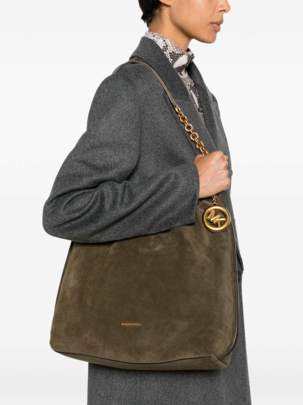 MICHAEL KORS Borsa a spalla Loden Chain in pelle scamosciata