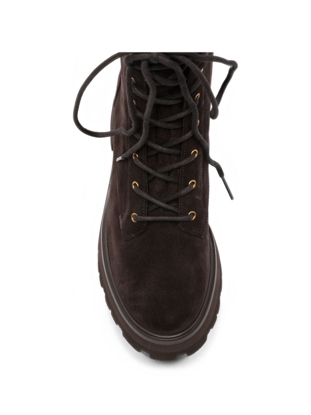 MICHAEL KORS Anfibi marrone scuro in pelle con lacci