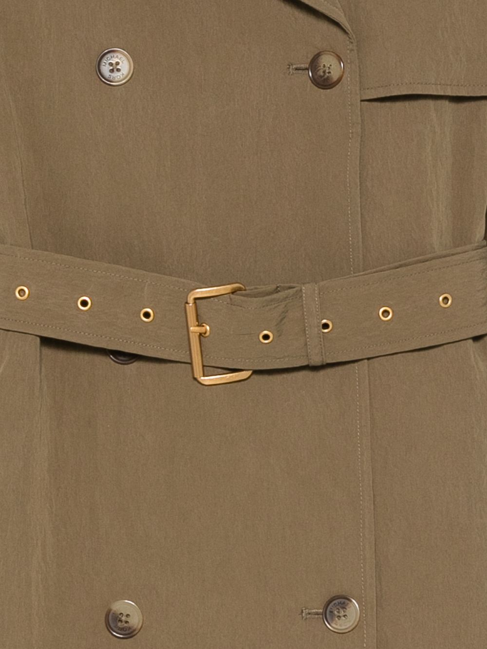 MICHAEL KORS Trench marrone cammello doppiopetto con cintura in vita