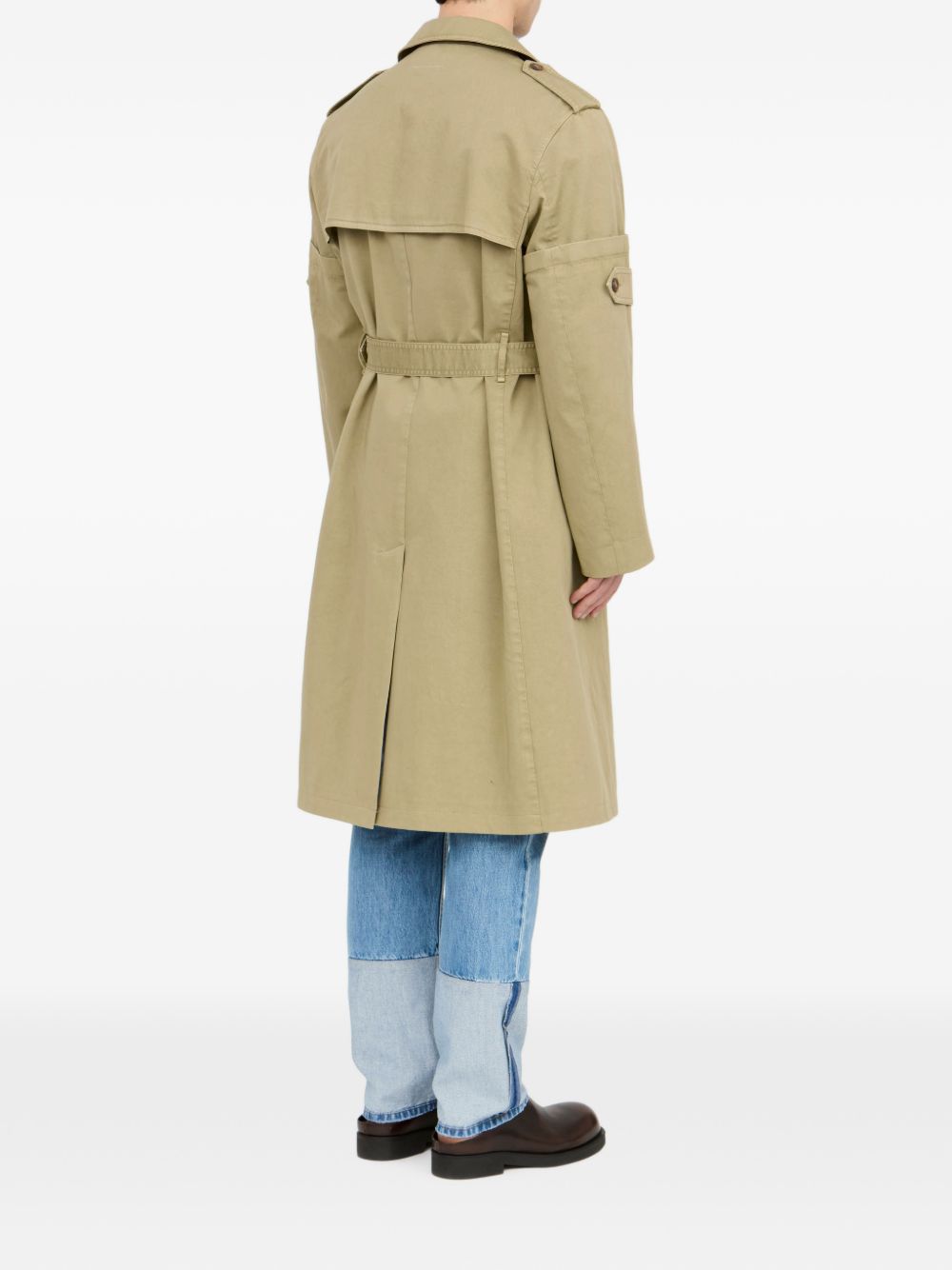 MM6 MAISON MARGIELA Trench impermeabile beige con cintura in vita
