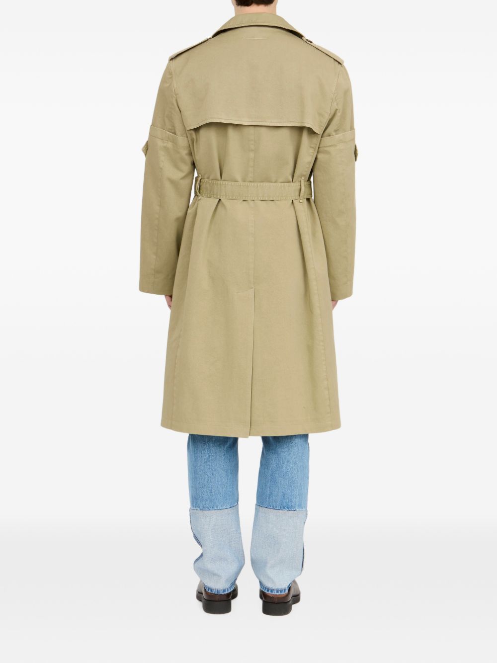 MM6 MAISON MARGIELA Trench impermeabile beige con cintura in vita
