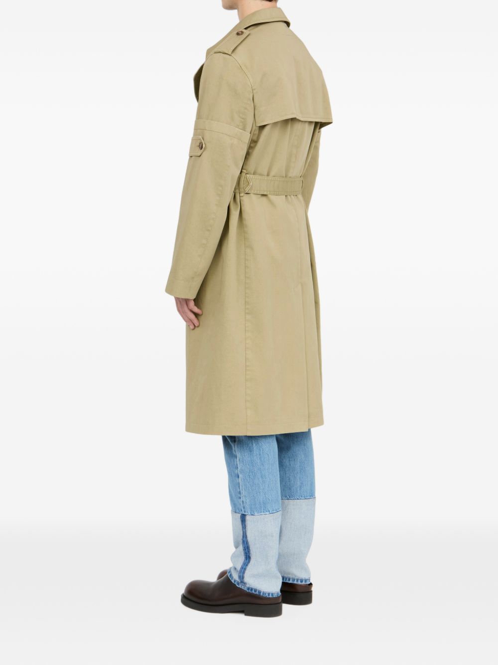 MM6 MAISON MARGIELA Trench impermeabile beige con cintura in vita