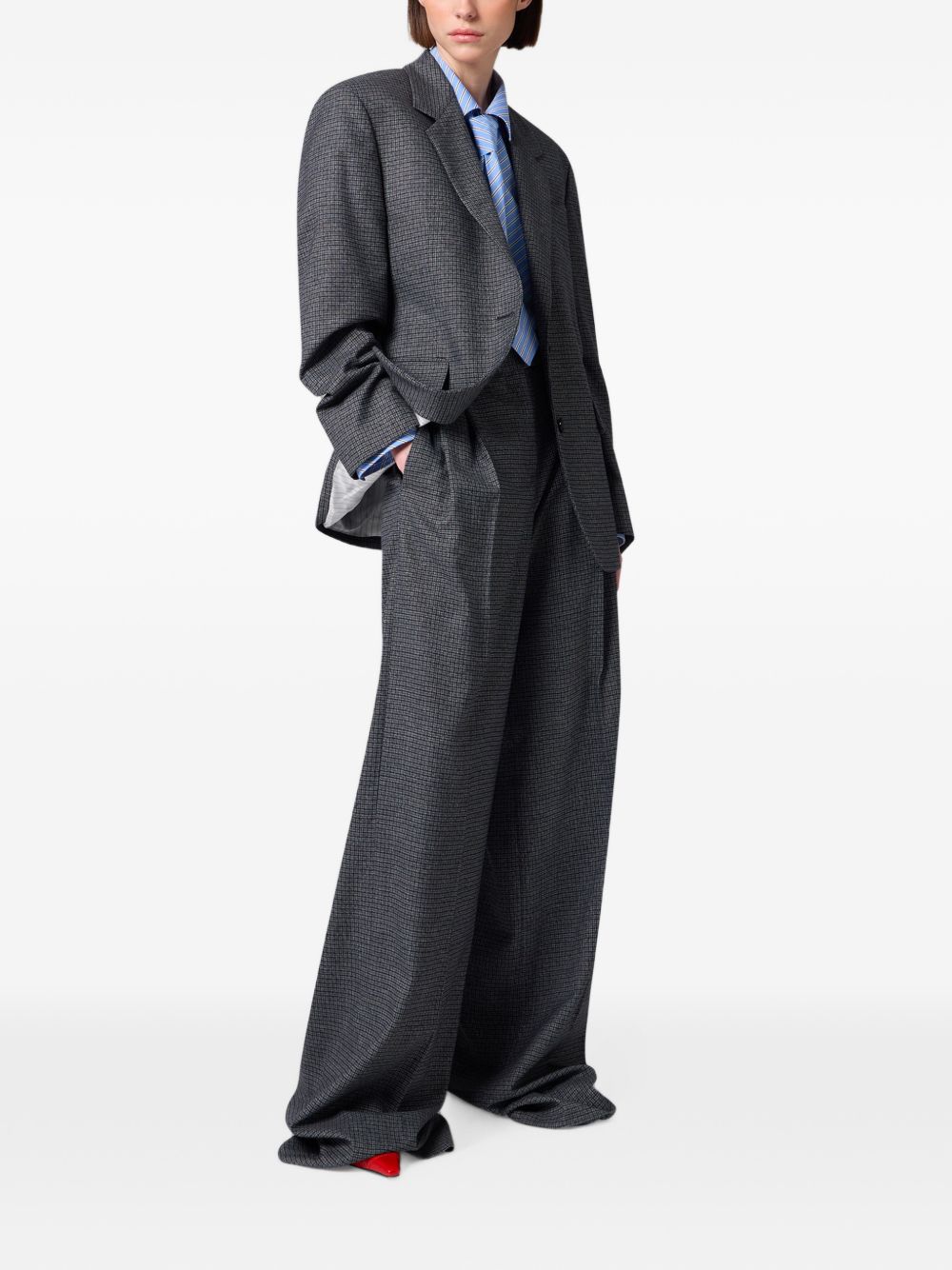 MSGM Pantaloni svasati con pinces grigi