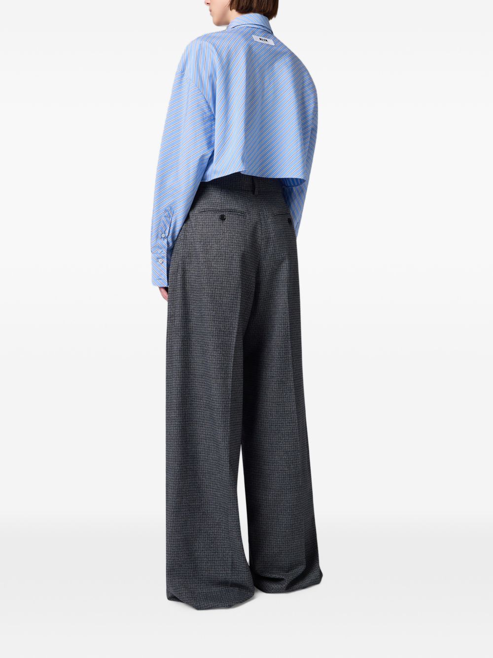 MSGM Pantaloni svasati con pinces grigi