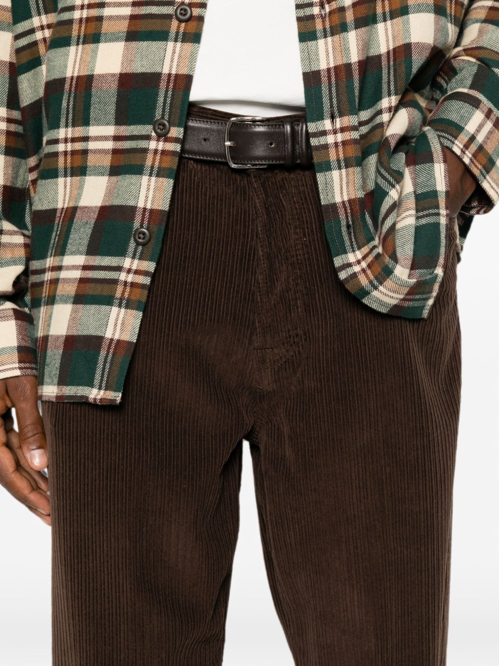 NINE IN THE MORNING Pantalone Icaro marrone in velluto a coste