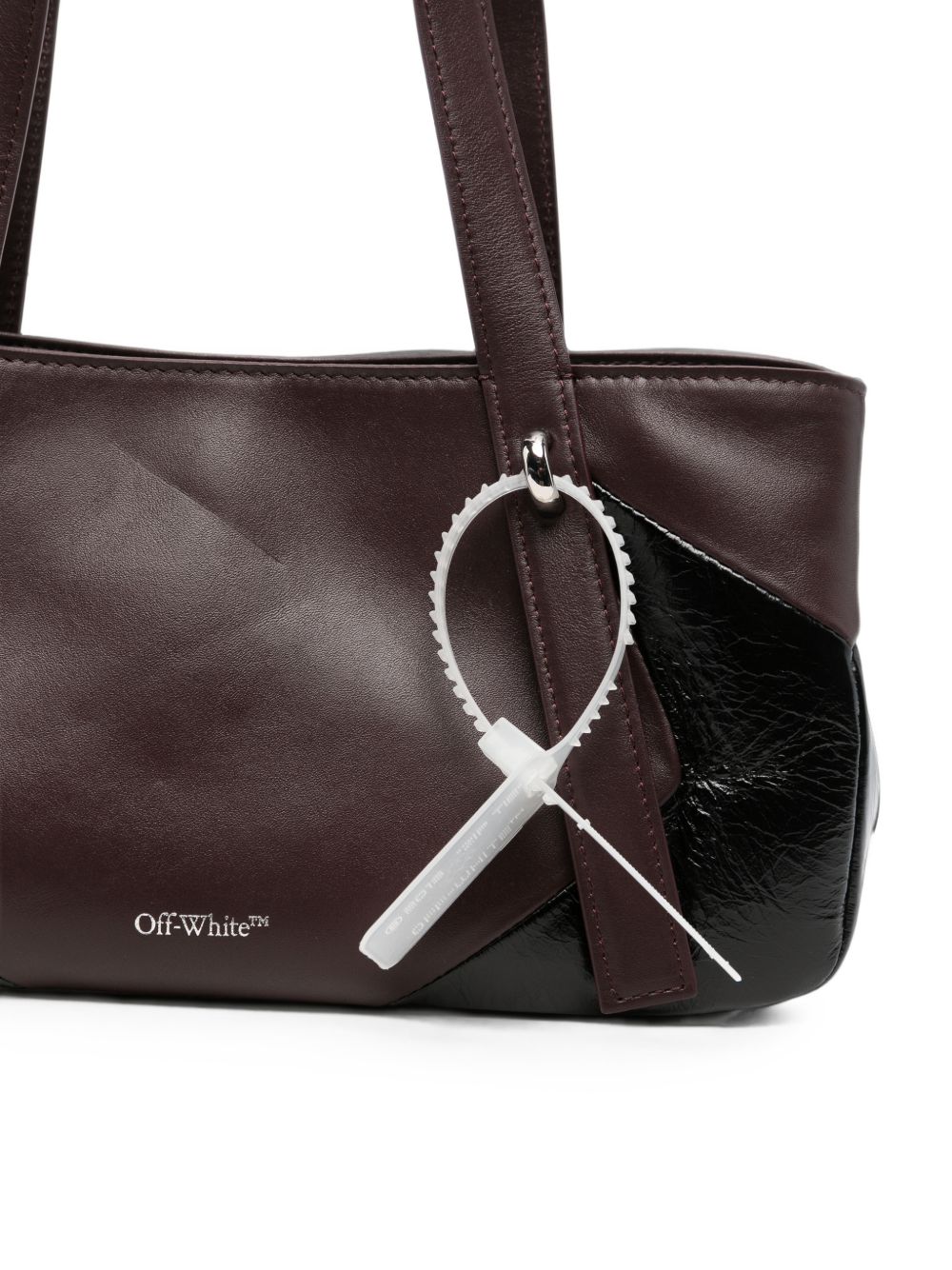 OFF WHITE Borsa a spalla bordeaux con logo