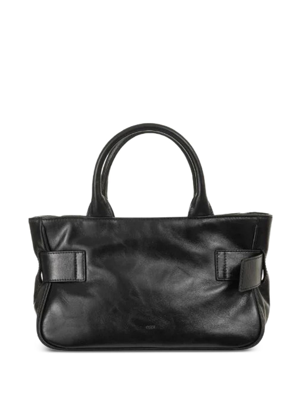 OSOI Tote Bocle Mini in pelle lucida nera dal design contemporaneo