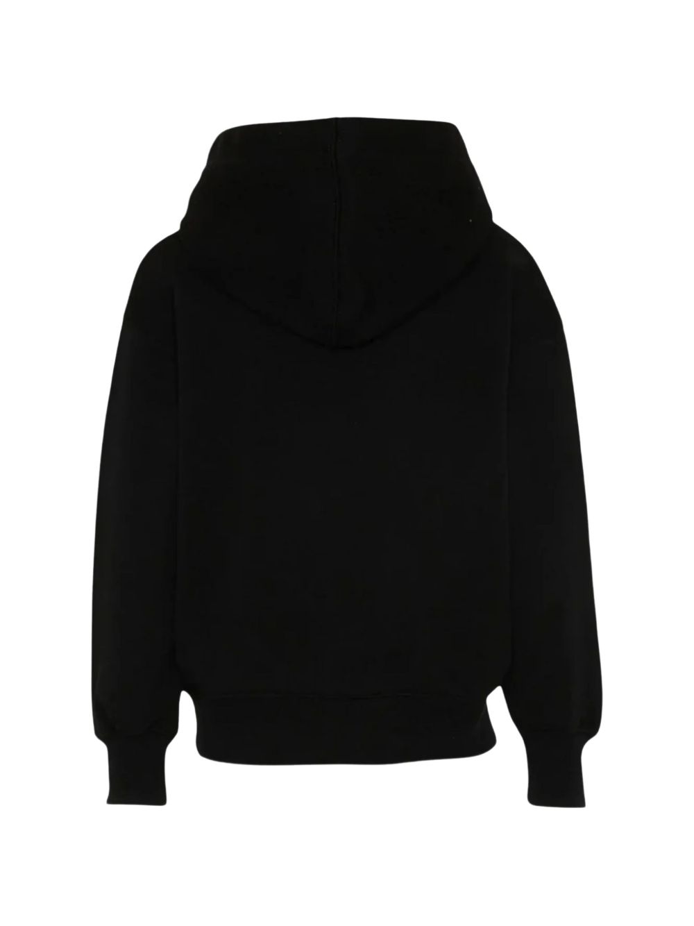 PALM ANGELS Felpa nera con cappuccio in cotone con logo grande