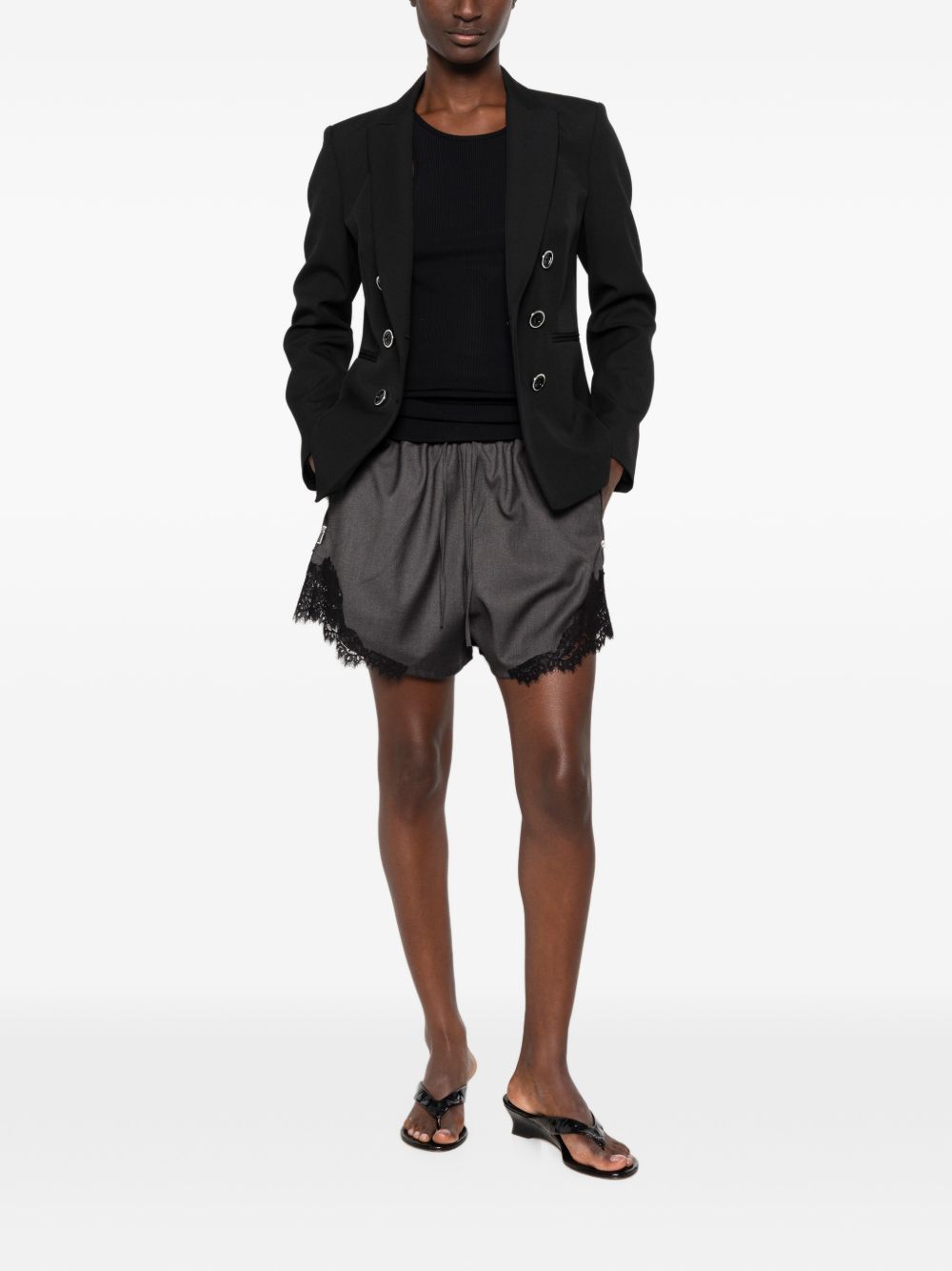 PINKO Giacca blazer nera doppiopetto con tasche