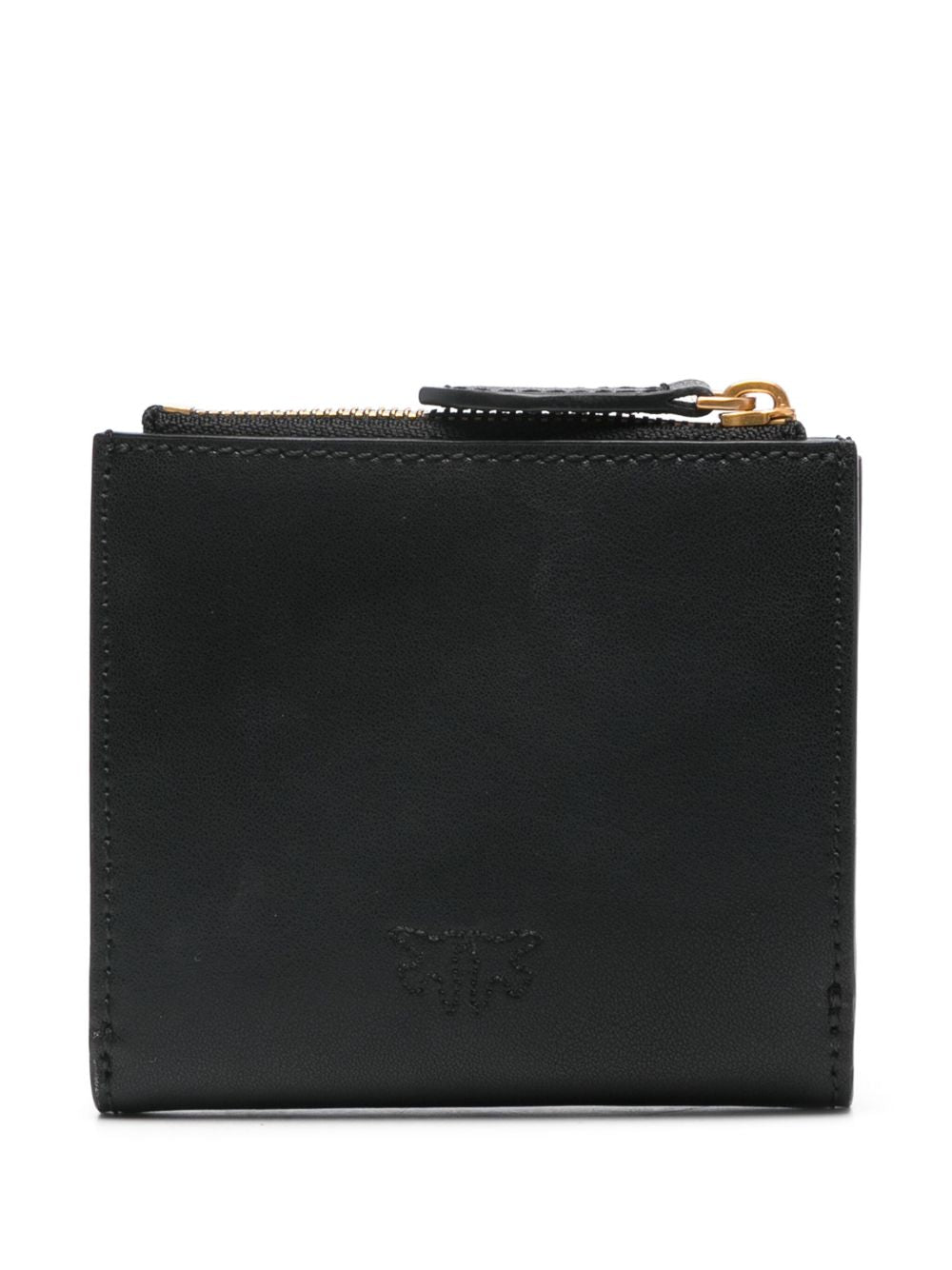 PINKO Portafoglio Multi Purpose in pelle nera con bottone e zip