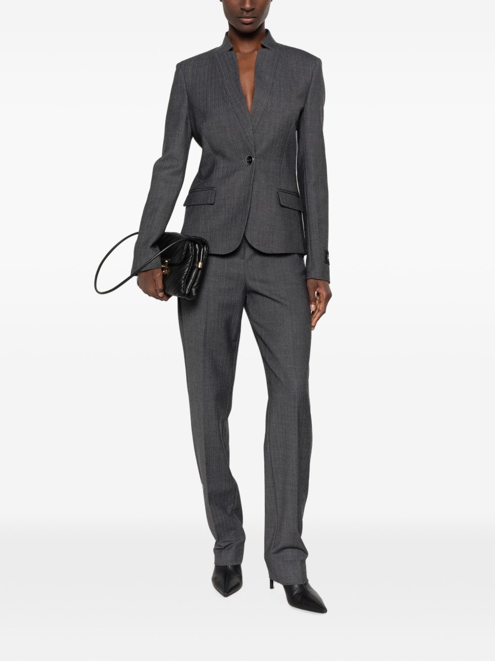 PINKO Giacca blazer Kebab grigia con colletto
