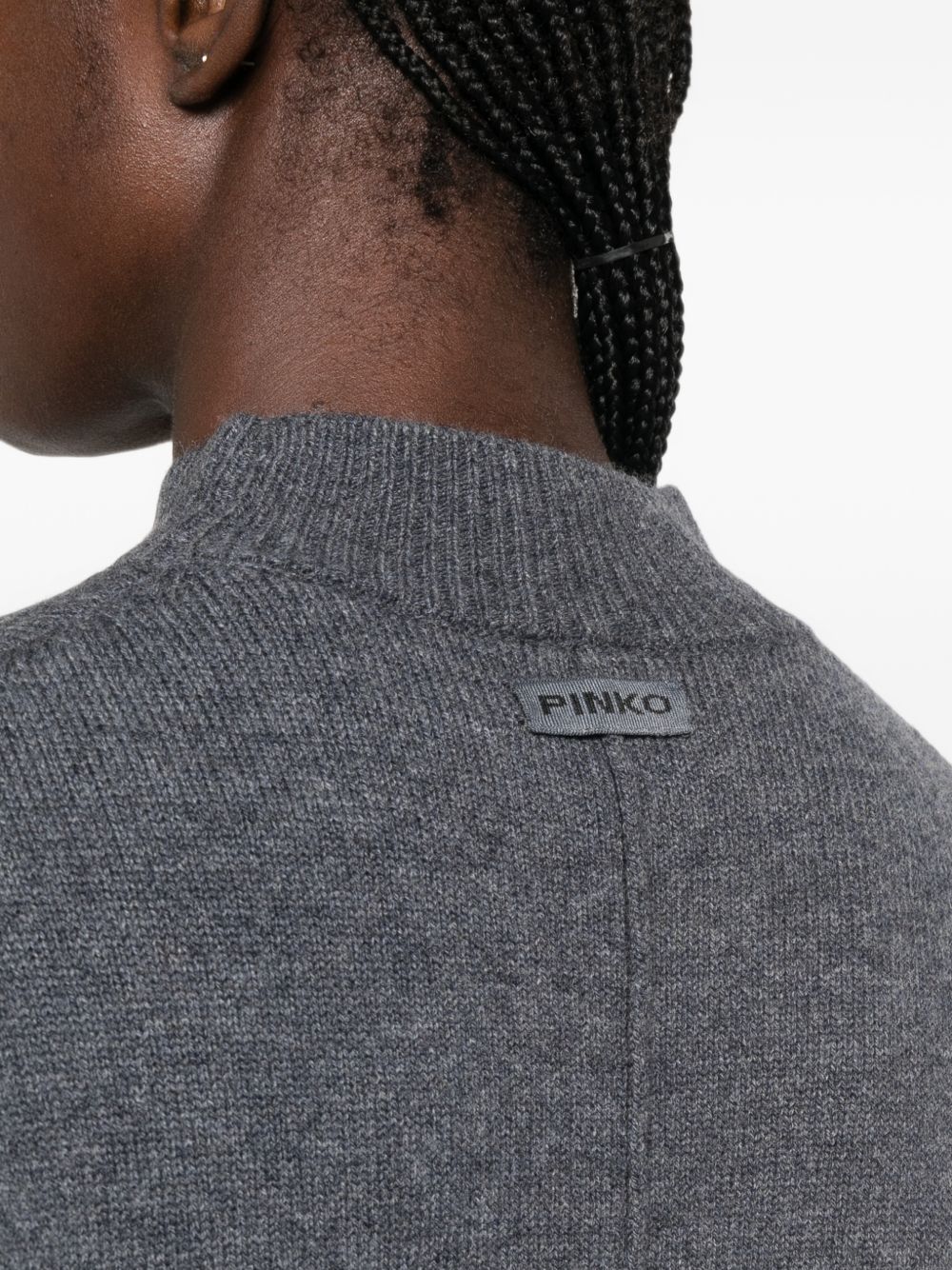 PINKO Maglia grigia Sparta con design sulla schiena