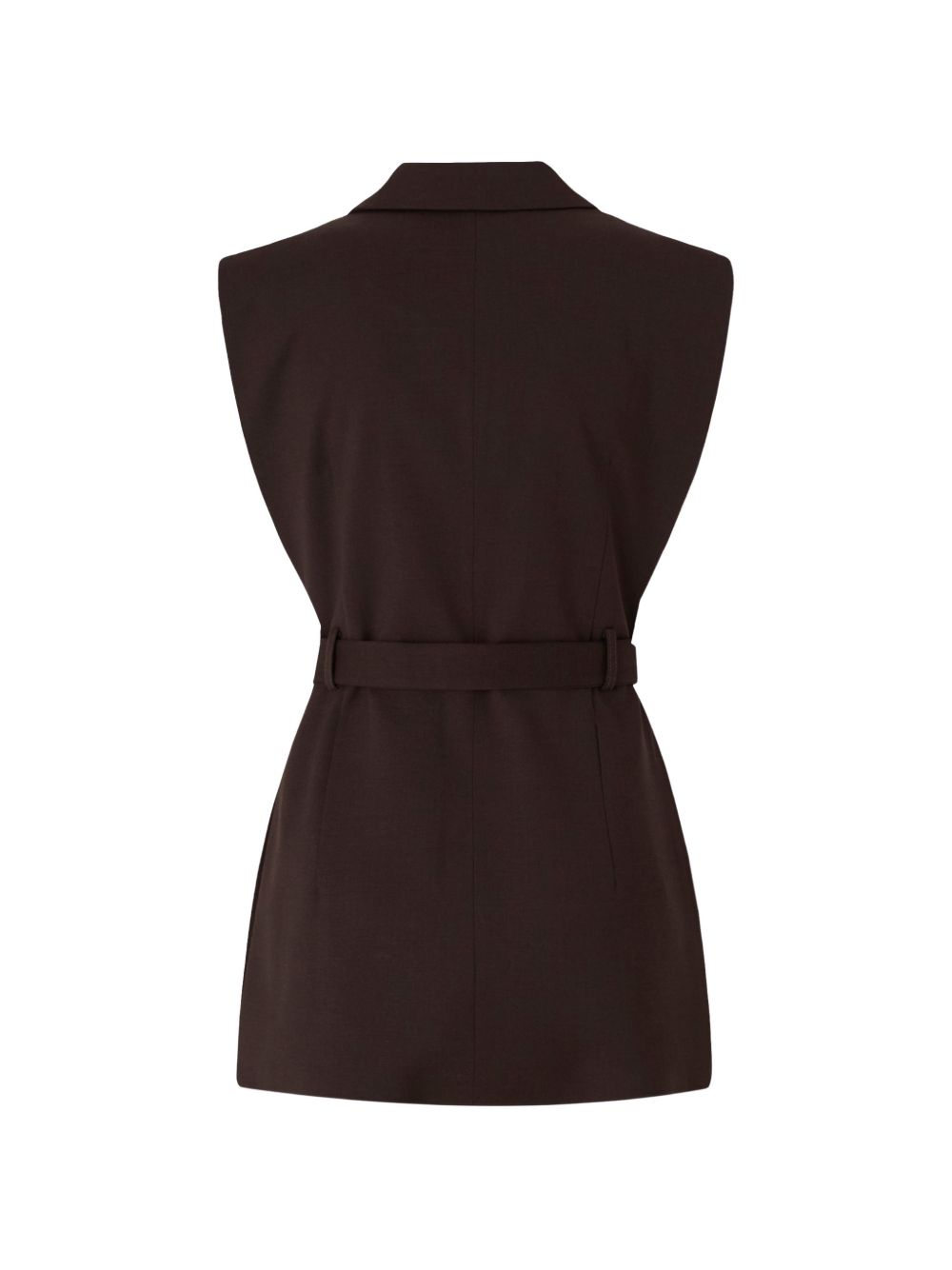 PINKO Gilet marrone elegante Nuraqus strutturato con cintura in vita