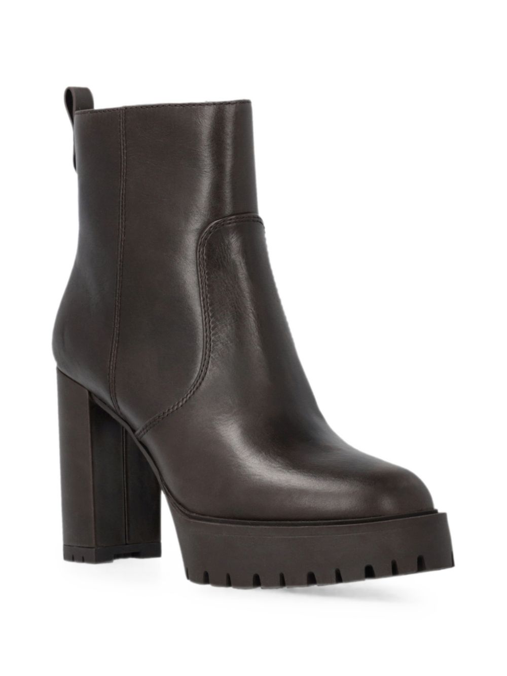 PINKO Stivaletto Clara marrone in pelle con tacco e plateau