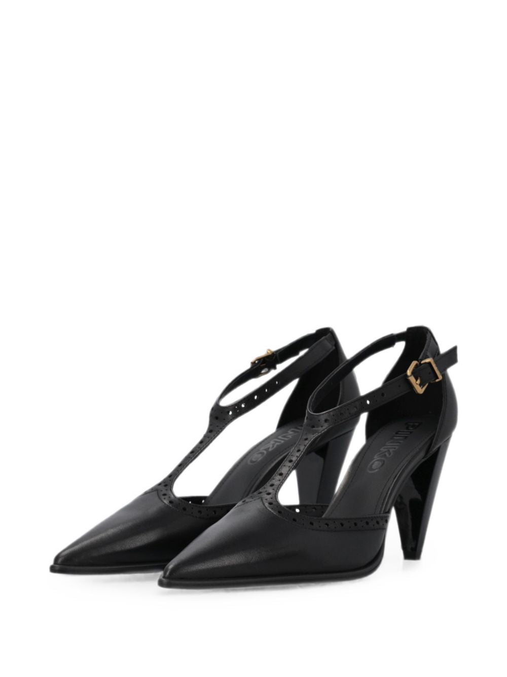 PINKO Slingback Vane nere in pelle con design vintage inglese