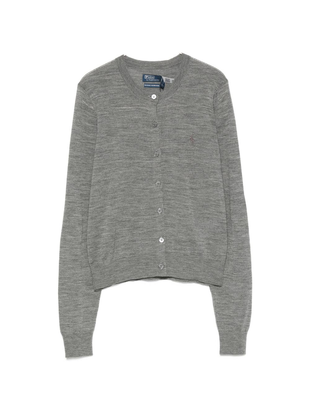 POLO RALPH LAUREN Cardigan grigio da donna in lana leggera