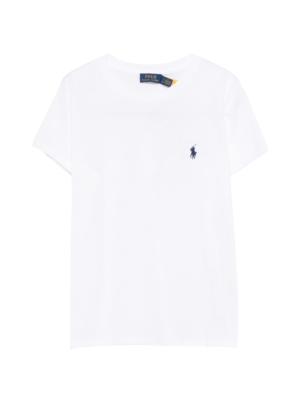 POLO RALPH LAUREN T-shirt in cotone bianco con pony blu