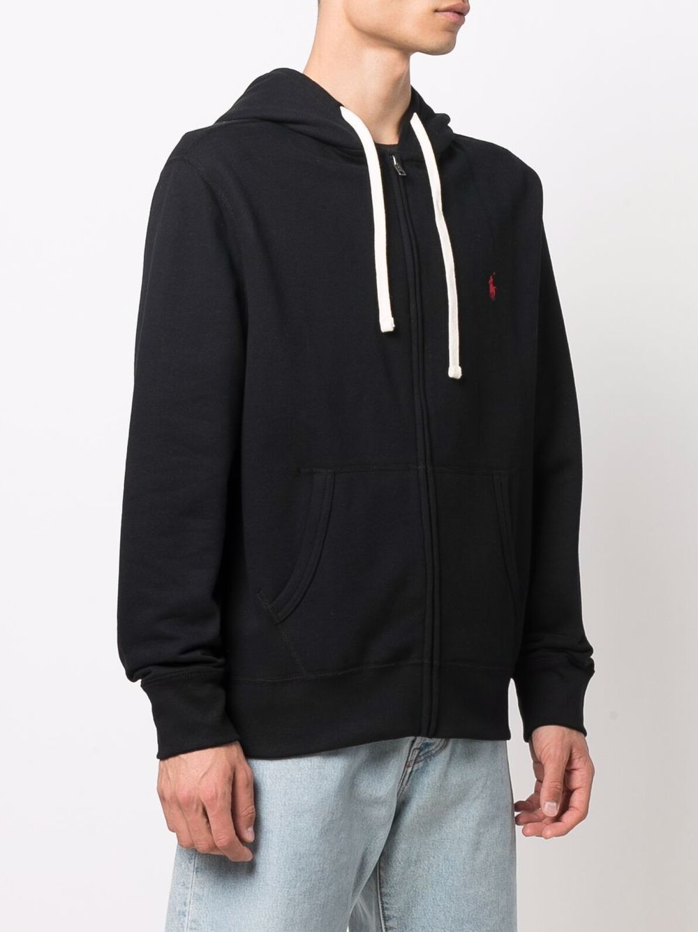 POLO RALPH LAUREN Felpa con cappuccio e zip con logo ricamato sul petto